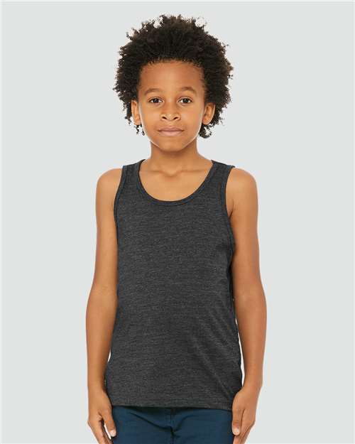 BELLA + CANVAS 3480YCVC - Youth Heather CVC Tank - Dark Grey Heather