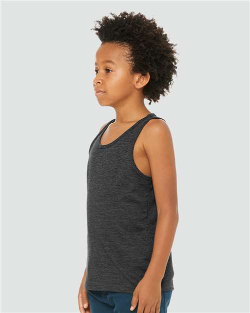 BELLA + CANVAS 3480YCVC - Youth Heather CVC Tank - Dark Grey Heather