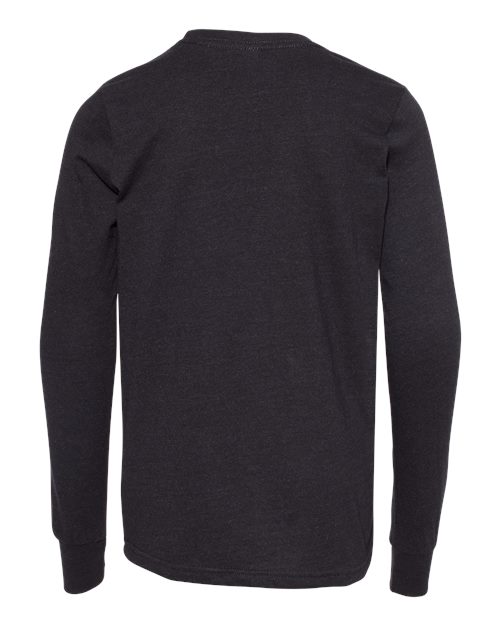BELLA + CANVAS 3501YCVC - Youth Heather CVC Long Sleeve Tee - Black Heather