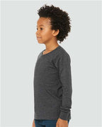 BELLA + CANVAS 3501YCVC - Youth Heather CVC Long Sleeve Tee - Dark Grey Heather