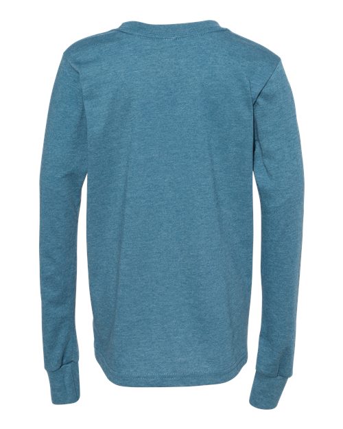 BELLA + CANVAS 3501YCVC - Youth Heather CVC Long Sleeve Tee - Heather Deep Teal