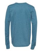 BELLA + CANVAS 3501YCVC - Youth Heather CVC Long Sleeve Tee - Heather Deep Teal