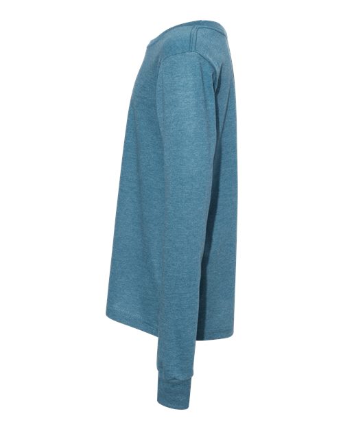 BELLA + CANVAS 3501YCVC - Youth Heather CVC Long Sleeve Tee - Heather Deep Teal