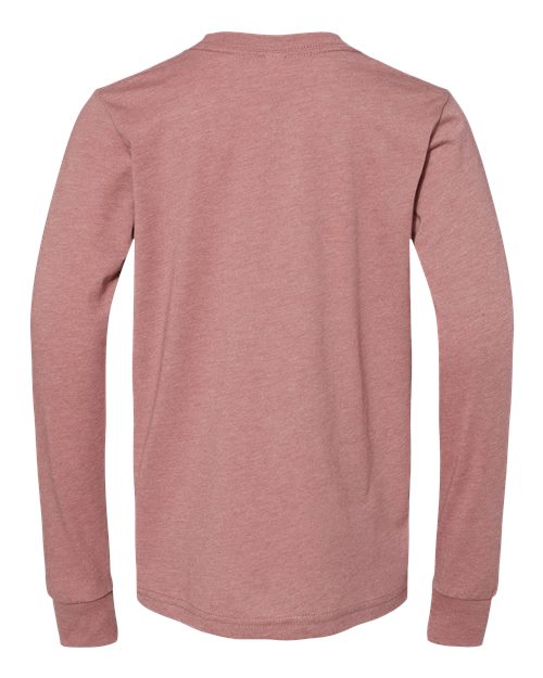 BELLA + CANVAS 3501YCVC - Youth Heather CVC Long Sleeve Tee - Heather Mauve