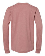 BELLA + CANVAS 3501YCVC - Youth Heather CVC Long Sleeve Tee - Heather Mauve