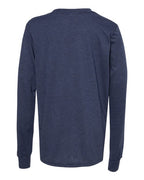 BELLA + CANVAS 3501YCVC - Youth Heather CVC Long Sleeve Tee - Heather Navy