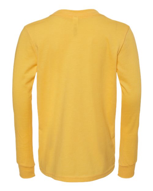 BELLA + CANVAS 3501YCVC - Youth Heather CVC Long Sleeve Tee - Heather Yellow Gold