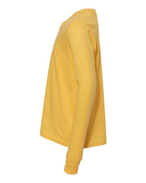 BELLA + CANVAS 3501YCVC - Youth Heather CVC Long Sleeve Tee - Heather Yellow Gold