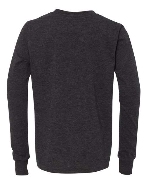BELLA + CANVAS 3513Y - Youth Triblend Long Sleeve Tee - Charcoal Black Triblend