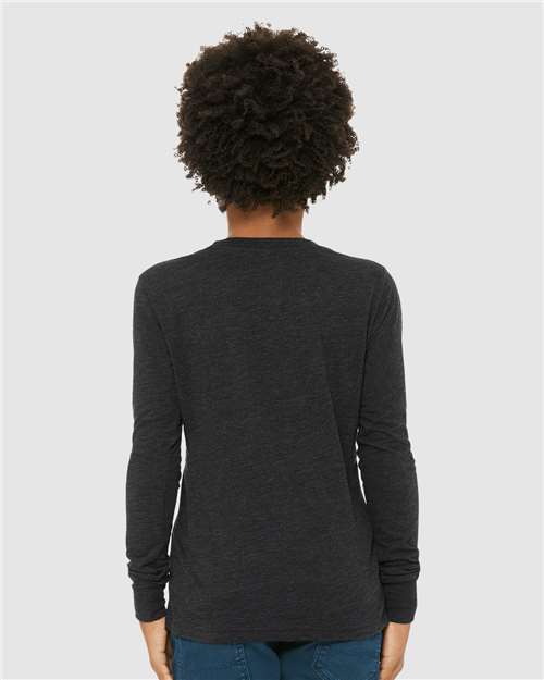 BELLA + CANVAS 3513Y - Youth Triblend Long Sleeve Tee - Charcoal Black Triblend