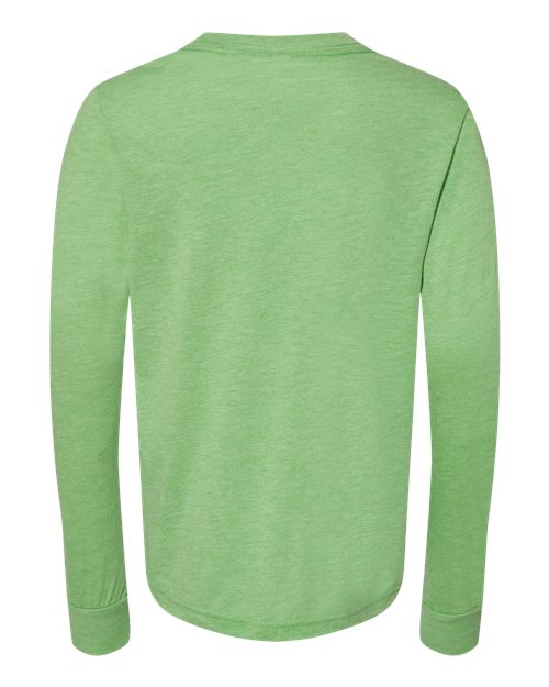 BELLA + CANVAS 3513Y - Youth Triblend Long Sleeve Tee - Green Triblend