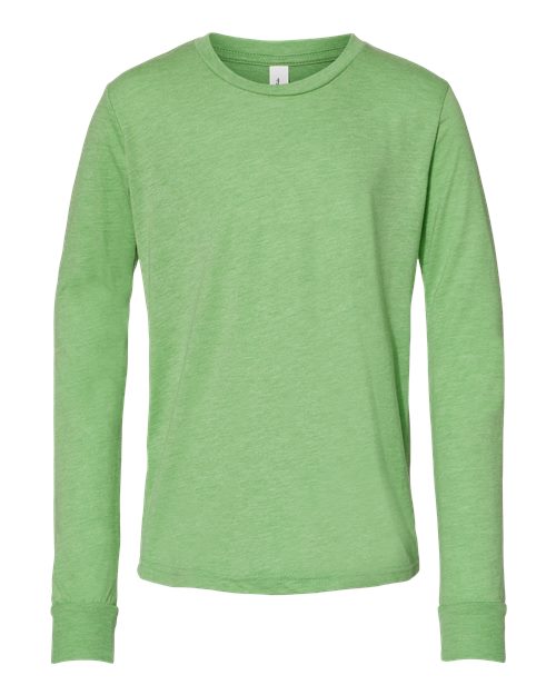 BELLA + CANVAS 3513Y - Youth Triblend Long Sleeve Tee - Green Triblend
