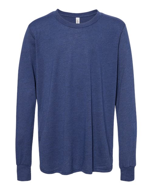 BELLA + CANVAS 3513Y - Youth Triblend Long Sleeve Tee - Navy Triblend