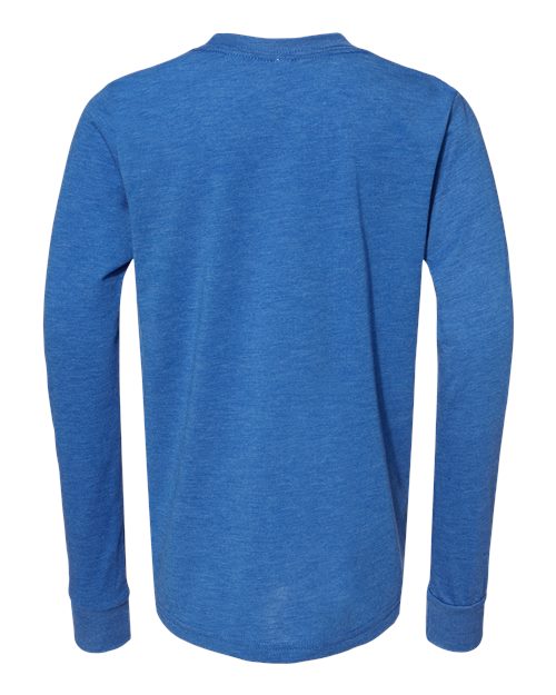 BELLA + CANVAS 3513Y - Youth Triblend Long Sleeve Tee - True Royal Triblend