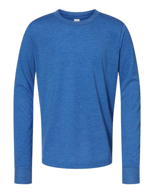 BELLA + CANVAS 3513Y - Youth Triblend Long Sleeve Tee - True Royal Triblend
