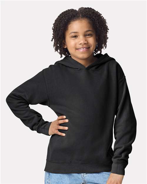 Comfort Colors 1467Y - Youth Garment-Dyed Lightweight Hooded Sweatshirt - Black