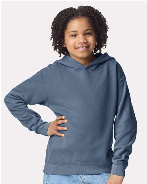 Comfort Colors 1467Y - Youth Garment-Dyed Lightweight Hooded Sweatshirt - Blue Jean