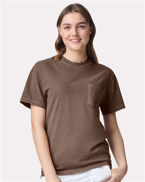 Comfort Colors 6030 - Unisex Garment-Dyed Heavyweight Pocket T-Shirt - Espresso