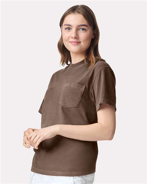 Comfort Colors 6030 - Unisex Garment-Dyed Heavyweight Pocket T-Shirt - Espresso