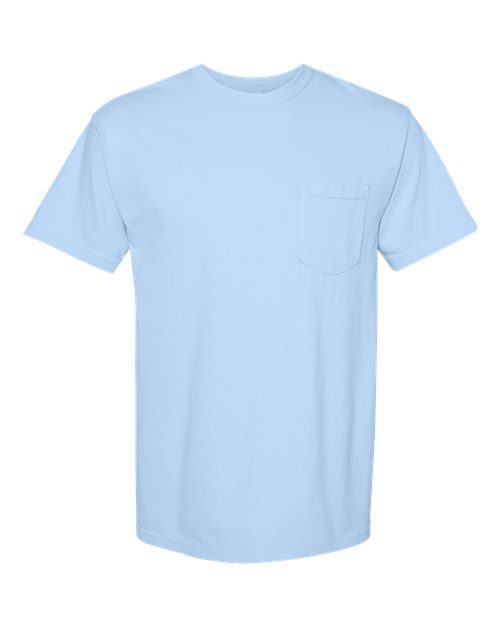 Comfort Colors 6030 - Unisex Garment-Dyed Heavyweight Pocket T-Shirt - Hydrangea