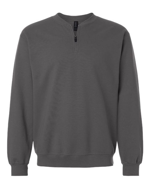 Gildan SF008 - Unisex Softstyle Midweight 1/4 Zip Sweatshirt - Charcoal