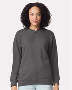 Gildan SF008 - Unisex Softstyle Midweight 1/4 Zip Sweatshirt - Charcoal