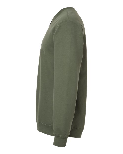 Gildan SF008 - Unisex Softstyle Midweight 1/4 Zip Sweatshirt - Military Green