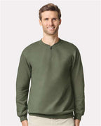 Gildan SF008 - Unisex Softstyle Midweight 1/4 Zip Sweatshirt - Military Green