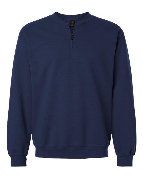 Gildan SF008 - Unisex Softstyle Midweight 1/4 Zip Sweatshirt - Navy