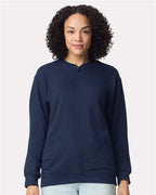 Gildan SF008 - Unisex Softstyle Midweight 1/4 Zip Sweatshirt - Navy