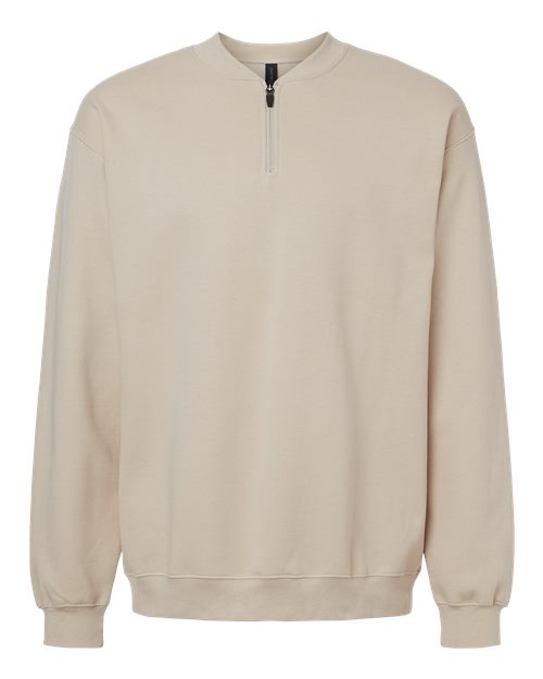 Gildan SF008 - Unisex Softstyle Midweight 1/4 Zip Sweatshirt - Sand