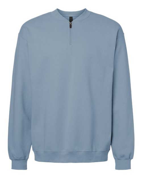 Gildan SF008 - Unisex Softstyle Midweight 1/4 Zip Sweatshirt - Stone Blue
