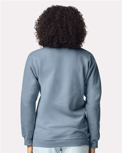 Gildan SF008 - Unisex Softstyle Midweight 1/4 Zip Sweatshirt - Stone Blue