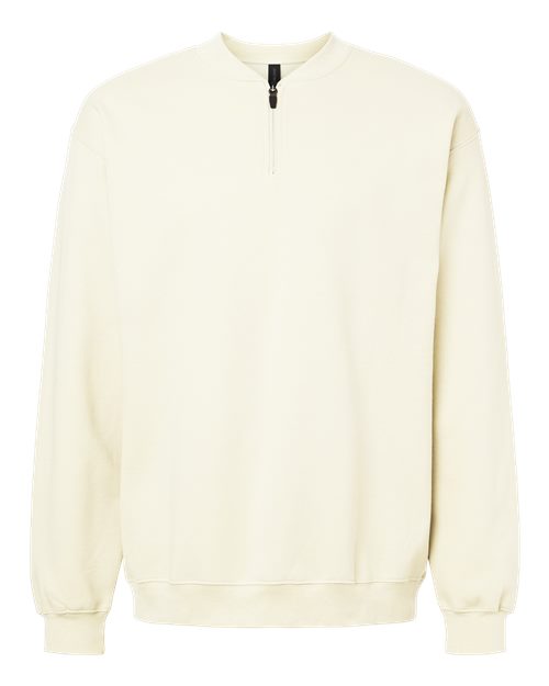 Gildan SF008 - Unisex Softstyle Midweight 1/4 Zip Sweatshirt - Off White