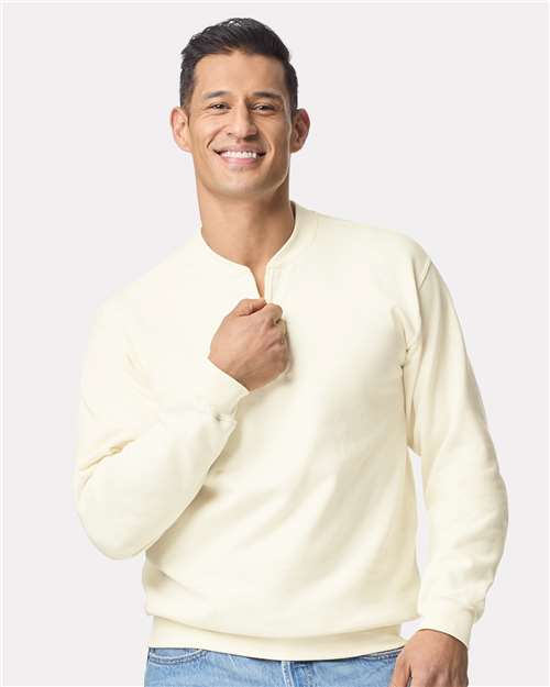 Gildan SF008 - Unisex Softstyle Midweight 1/4 Zip Sweatshirt - Off White