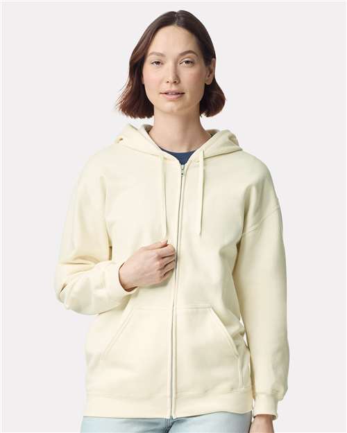 Gildan SF600 - Unisex Softstyle Full-Zip Hooded Sweatshirt - Off White