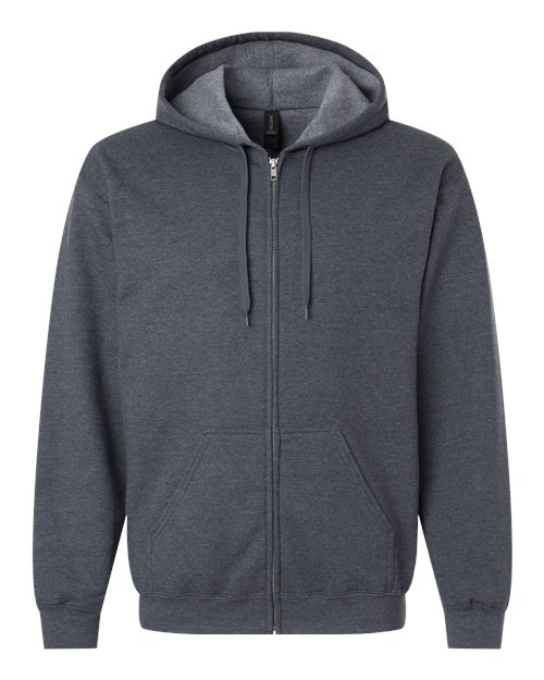 Gildan SF600 - Unisex Softstyle Full-Zip Hooded Sweatshirt - Dark Heather