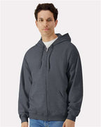 Gildan SF600 - Unisex Softstyle Full-Zip Hooded Sweatshirt - Dark Heather