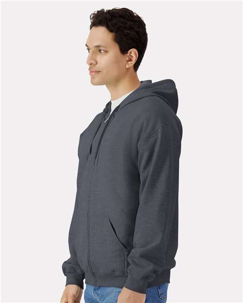 Gildan SF600 - Unisex Softstyle Full-Zip Hooded Sweatshirt - Dark Heather
