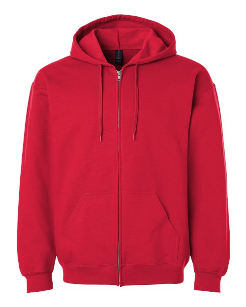 Gildan SF600 - Unisex Softstyle Full-Zip Hooded Sweatshirt - Red