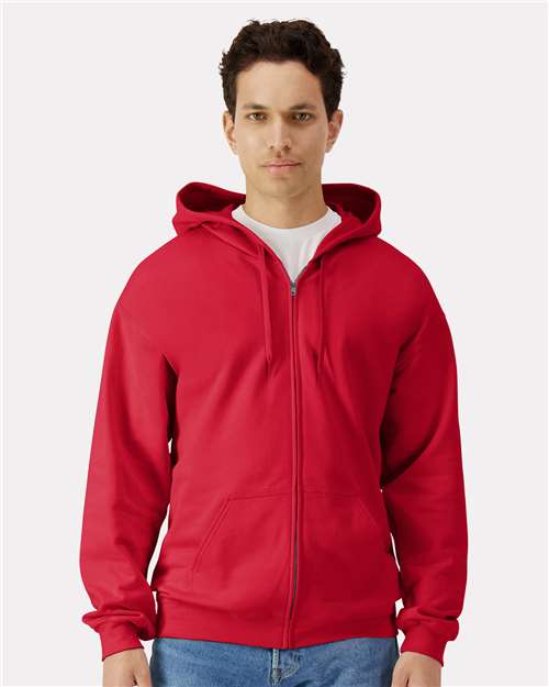 Gildan SF600 - Unisex Softstyle Full-Zip Hooded Sweatshirt - Red