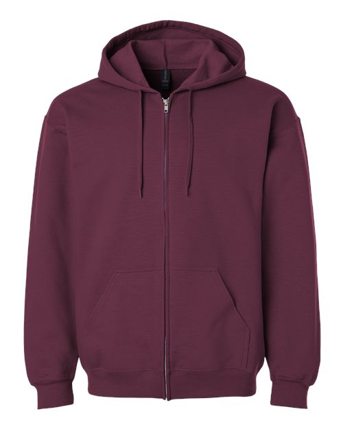 Gildan SF600 - Unisex Softstyle Full-Zip Hooded Sweatshirt - Maroon