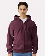 Gildan SF600 - Unisex Softstyle Full-Zip Hooded Sweatshirt - Maroon