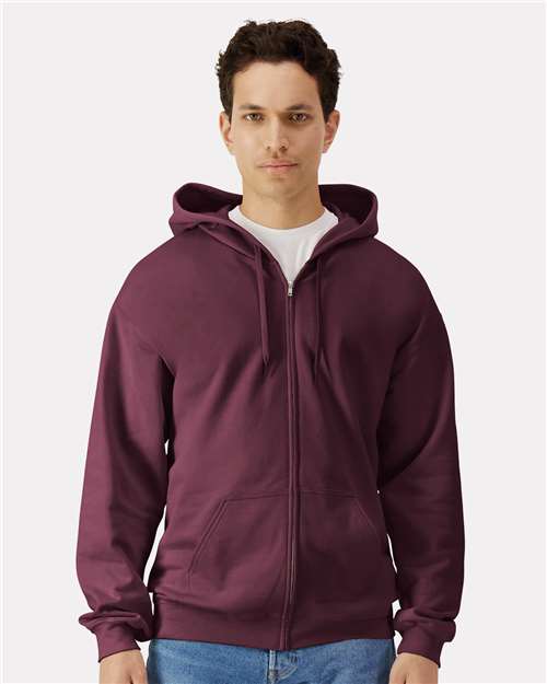 Gildan SF600 - Unisex Softstyle Full-Zip Hooded Sweatshirt - Maroon