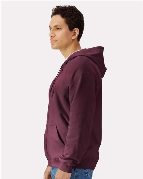 Gildan SF600 - Unisex Softstyle Full-Zip Hooded Sweatshirt - Maroon