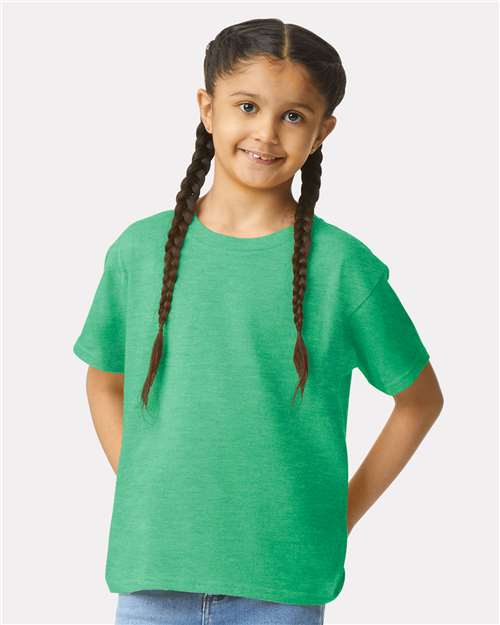 Gildan 64000B - Youth Softstyle T-Shirt - Heather Irish Green