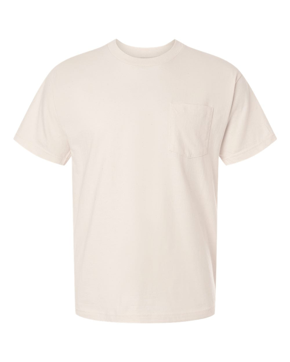 Hanes 5190 - Men's Beefy-T® Pocket T-Shirt — Natural (flat)