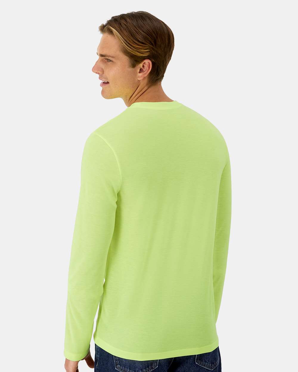 Hanes 484L - Unisex Cool DRI® Cotton Touch Long Sleeve T-Shirt - Safety Green
