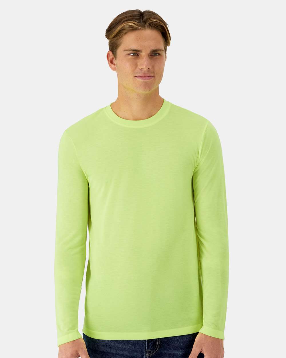 Hanes 484L - Unisex Cool DRI® Cotton Touch Long Sleeve T-Shirt — Safety Green
