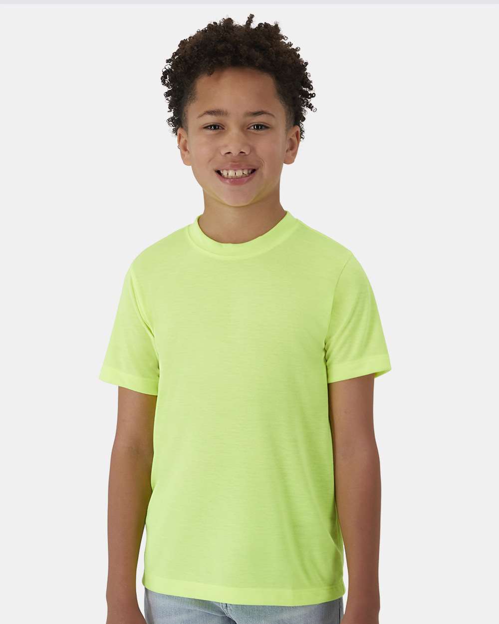 Hanes 484Y - Youth Cool DRI® Cotton Touch T-Shirt — Safety Green